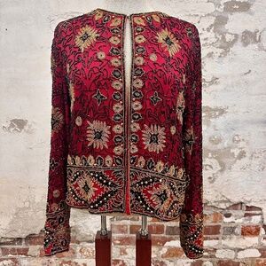 1994 Papell Boutique Evening Wear Beaded Jacket Size 10